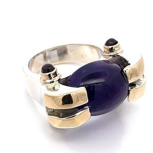 Venta al por mayor caliente listo para enviar solo azul profundo incrustaciones de piedras preciosas anillo de sello quirúrgico para hombres - Product Image 2