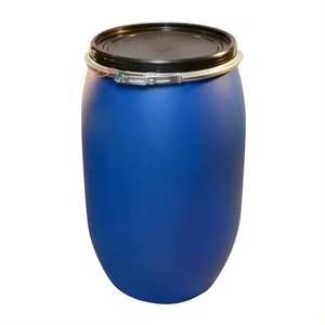 Compre barril de plástico de fábrica 200 litros HDPE Open Top Blue Plastic Drum 55 galones tambor de plástico con aro de hierro - Product Image 1