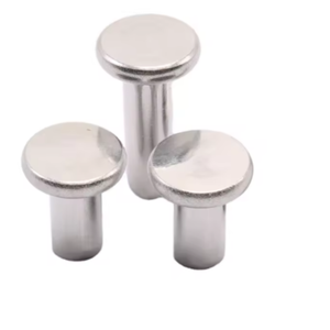 Rivet à tête plate ronde de haute qualité en acier inoxydable 304, rivet solide, goujon métallique - Product Image 1