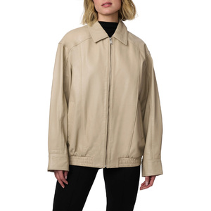 OEM ODM personalizado chaqueta de bombardero de cuero para hombre y mujer con logotipo bordado impresión moda Casual prendas de vestir exteriores proveedor - Product Image 1