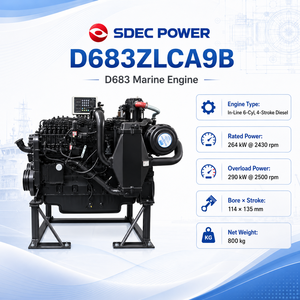 Motor Diésel Marino SDEC Serie D683 D683ZLC A9B, 2200 rpm, 2300 rpm, Motor Turboalimentado para Embarcaciones de Patrulla Rápida y Transbordadores de Pasajeros - Product Image 1