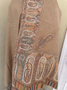 Handmade Pure Pashmina <b>Shawl</b> Stole <b>Wool</b> Fabric Fine Embroidery Woolen Indian Pakistani Dupattas kurti Clothing handwoven - Product Image 6