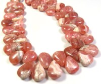 Perles de Rhodochrosite Rose 10,5-13 mm, forme Poire du Colorado, lisses et polies, brin de 8 pouces, qualité supérieure, 200 carats, pour la fabrication de bijoux RO, avec trou