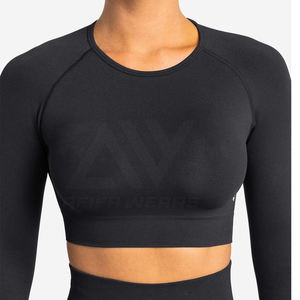 เสื้อครอปแบบสปอร์ตสำหรับผู้หญิงเสื้อผ้าระบายอากาศได้ดีสไตล์ฤดูร้อนออกแบบโลโก้ได้ตามต้องการ - Product Image 5