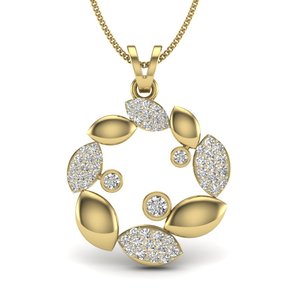 Ishi Diamonds 18K Gold Floral Lab Grown Diamond Pendant Joyería elegante y elegante - Product Image 1