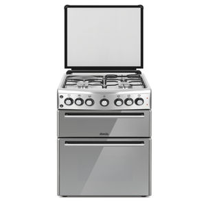 Cuisinière à gaz double foyer série Highline, 4 brûleurs, type Euro Pool, couvercle en verre émaillé blanc, GPL/GN, pour camping-car et usage domestique - Product Image 1