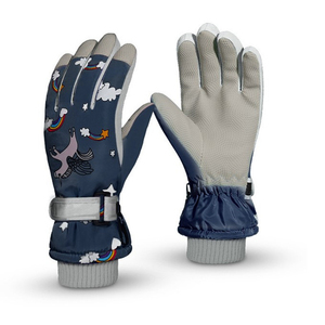 Guantes de Esquí Personalizados OEM Hechos con Cuero de Alta Calidad y Material de Poliéster, Venta de Guantes de Snowboard Personalizables Transpirables - Product Image 3