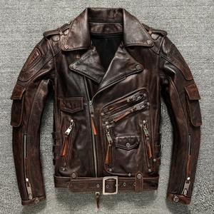 Chaqueta de Motociclista de Cuero y Lona con Cuello Alto, Estilo Urbano, Cosplay de Leon Kennedy, para Hombre, Casual, Elegante, Lisa - Product Image 4