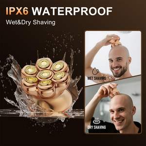 Rasoir rotatif pour hommes, rasoirs électriques dorés avec étanchéité IPX7, design ergonomique, recharge USB, pour le rasage du corps des hommes chauves - Product Image 4