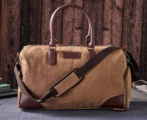 Sac de sport en cuir personnalisé pour lui Groomsman cadeau fermeture éclair pochette à chaussures de vol à la mode pour la fête des pères Christmas-LCRG-0048 - Product Image 1