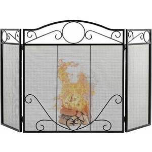Royal Look Iron Wire <b>Fire</b> <b>Guard</b> Fireplace Accessories Black Finished Home Decor <b>Fire</b> Screen 3 Panel Solid Fireplace Screen - Product Image 1