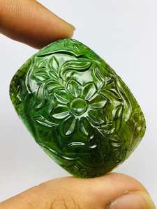 Pierre sculptée de fleur de tourmaline verte de fleur royale avec un artisanat exclusif de détail de qualité supérieure et un luxe classique magnifique - Product Image 4