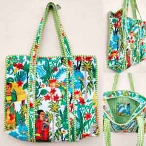 Sac fourre-tout pour femme en coton bohème avec fermeture éclair, grande capacité pour l'été, la plage, le printemps, l'automne, les voyages quotidiens - Product Image 4