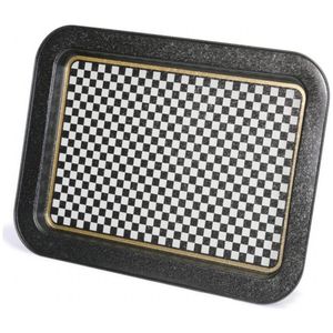 Bandeja de servicio de madera de tablero de ajedrez de 310x430mm, plato de Metal Rectangular para servir alimentos - Product Image 5