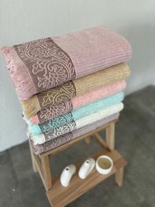 Serviette de bain Jacquard en bambou 70*140cm 70% Bambou 30% Coton Mélange Doux Et Absorbant Sevim Eco Design Bord Décoratif 470GSM - Product Image 3