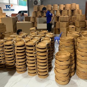 ถาดเสิร์ฟอาหารหวายสานทรงสี่เหลี่ยมผืนผ้าพร้อมหูจับถาดเสิร์ฟทำจากหวายธรรมชาติดีไซน์ใหม่ - Product Image 6