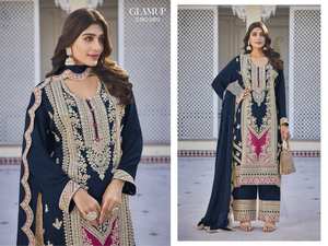 Dernière tenue de créateur Incroyable couleur lourde Chinon Salwar Suit & Dupatta avec broderie et séquence et miroir à vendre - Product Image 6