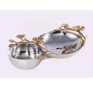Tazón Decorativo Plateado con Diseño de Hojas, Acabado de Espejo, Perfecto para Exhibir en Mesa, Chocolates y Dulces de la India - Product Image 5
