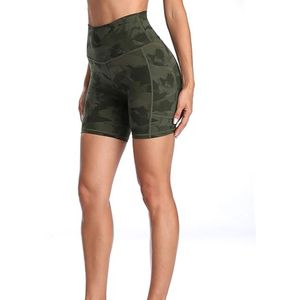 Pantalones cortos de Yoga de cintura alta con estampado gris para mujer - Product Image 6