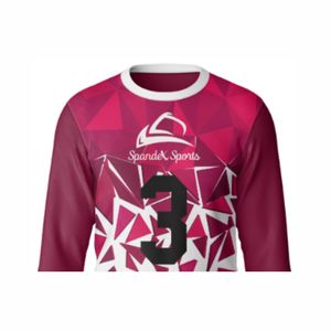 Camiseta de voleibol de poliéster transpirable con diseño de logotipo en blanco personalizado, camiseta de voleibol para mujer al por mayor - Product Image 4