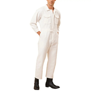 Overol de Trabajo para Hombre, Blanco, de Algodón, Transpirable, de Secado Rápido, a Prueba de Polvo, Uniforme para Trabajos de Construcción - Product Image 3