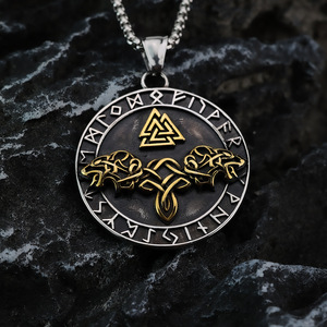 Yunnique Vintage Viking Triangle Logo Necklace Men's <b>Retro</b> Tibetan Silver Geometric Pendant Non-Fading Fashion Power <b>Gift</b> - Product Image 3