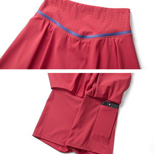 Falda de Tenis Transpirable de Cintura Alta para Mujer, Anti-Exposición, Secado Rápido, Elástica en 4 Direcciones, Culottes Deportivos de Dos Piezas - Product Image 3