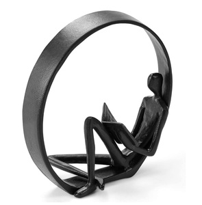 Personajes de línea de hierro forjado, escultura minimalista para mujer, decoraciones de escritorio abstractas, arte abstracto de Metal, figurita abstracta de escritorio - Product Image 3