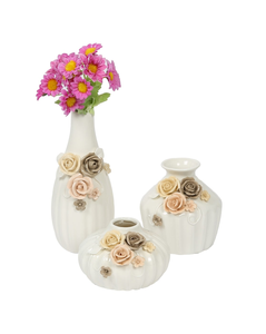 Conjunto de jarrones de flores de donut de diseño estándar, jarrón de cerámica circular moderno minimalista nórdico para decoración del hogar - Product Image 1