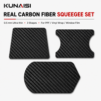 Kit de raclettes fines en fibre de carbone KUNAISI, 3 pièces, grattoirs multi-formes pour l'installation de film vinyle et de protection de peinture (PPF) automobile