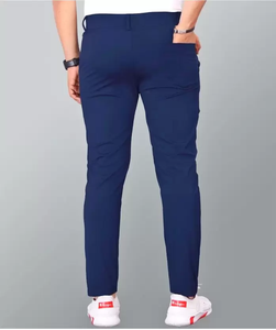 Pantalon moderne décontracté pour homme, coupe slim, longueur cheville, extensible, couleur sarcelle, avec fermeture à double bouton, poches latérales, tenue semi-formelle - Product Image 2
