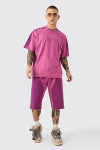 Ensemble de vêtements de plage d'été à séchage rapide pour hommes Nouveau t-shirt à appliques surdimensionné avec logo personnalisé et short à manches courtes Vêtements de plage minces - Product Image 6