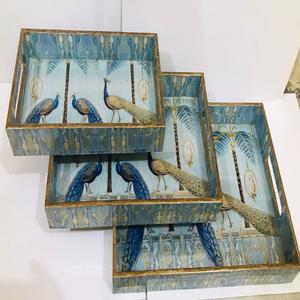 Plateaux en mosaïque de bambou faits sur mesure dans différentes nuances de brun et de beige pour la décoration intérieure et les cadeaux - Product Image 4