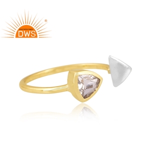 Latest Handmade Design 18K Gold Plated Natural Crystal <b>Quartz</b> Gemstone Adjustable <b>Ring</b> Demi Fine Jewelry Manufacturer - Product Image 3