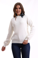 Fabricante de ropa de mujer Bufanda de manga larga Cuello Prendas de punto Suéter Otoño Invierno Nuevo estilo Prendas de punto Oportunidad al por mayor