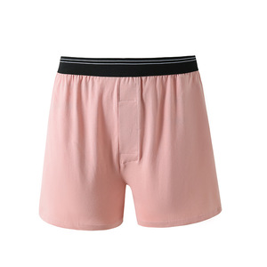 กางเกงชั้นในผู้ชายสีพื้นกางเกงขาสั้นทรงหลวมคุณภาพสูงไซส์เต็มกางเกงผ้าคอตตอน95แบบปรับแต่งโลโก้ได้ - Product Image 1