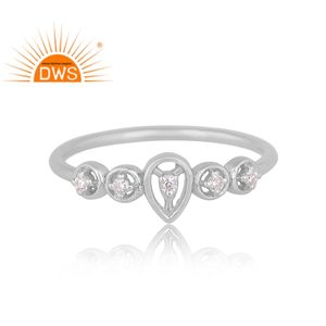 Meilleure vente en argent Sterling naturel Moissanite pierres précieuses bague empilable bijoux personnalisés pour les femmes cadeau pour elle - Product Image 2