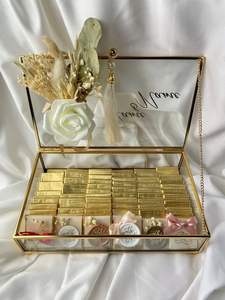 Luxury Eco-friendly Customizable Gold Metal Brass <b>Glass</b> Jewelry <b>Box</b> with Statement Sophisticated Display - Product Image 6