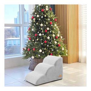 [AllmioPet] Escalier pour animaux de compagnie en tissu gris nuage, 3 marches, AMP 3 GR, marches pour chiens et chats pour l'accès aux meubles et la protection des articulations - Product Image 2