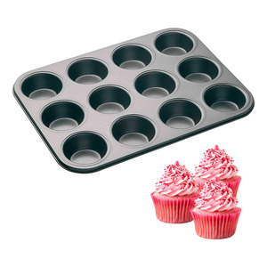 12 moules à cupcakes, plateau à muffins antiadhésif - Couleurs assorties - Product Image 1