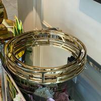 Nampan saji makanan logam Modern mahal finishing perak dasar cermin kualitas tinggi pegangan pinggiran bulat Ukuran kustom tersedia