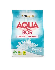 Bor madeninden elde edilen beyaz çamaşırlar için Aqua bor doğal mineralize toz deterjan % 80% bor 6Kg 40 yıkama içerir