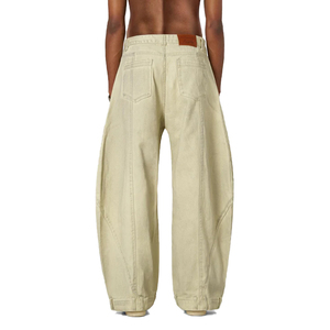 กางเกงยีนส์ซักทรงตรงเข้ารูปแบบย้อนยุคของผู้ชายกางเกงยีนส์ทรงหลวมสีครีม2026 - Product Image 2