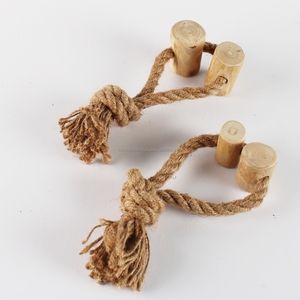 Natural Eco Friendly Coffee Wood Circle Tug Toy For Dogs Crafted In Vietnam, Strong Tug Supports Teeth Cleaning And Training - Product Image 3
