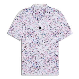 Polo en jersey personnalisé coupe ajustée en polyester recyclé extensible T-shirt polo de golf pour homme à séchage rapide Polo à blocs de couleurs - Product Image 3