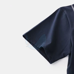 Conjunto de camiseta y pantalones cortos para correr para hombre con logotipo personalizado al por mayor, camiseta y pantalones cortos ecológicos de 100% algodón de talla grande con contraste de colores - Product Image 6