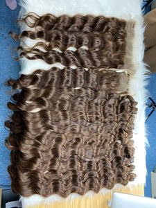 Paquetes de cabello humano camboyano virgen alineado con cutícula Natural 100% ondulado natural marrón cabello vietnamita ondulado profundo 10 "-50" - Product Image 2