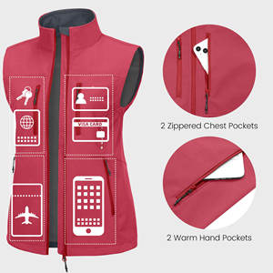 Gilet softshell pour femme, haute qualité, nouvelle arrivée 2025, épais, grande taille, respirant, couleur unie, vêtement d'hiver, coupe-vent, gilet softshell - Product Image 4