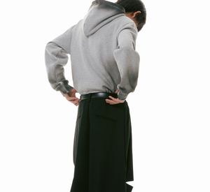 Sweat à capuche surdimensionné 100% coton polaire de haute qualité Logo personnalisé Streetwear lourd lavage à l'acide couverture à capuche personnalisée - Product Image 4