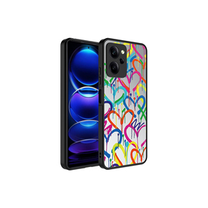 Étui de téléphone de luxe Poco X5 Pro, coque en silicone antichoc, motif cœur miroir, électroplaqué, offre protection de l'appareil photo, compatible Poco X4 Pro 5G - Product Image 1